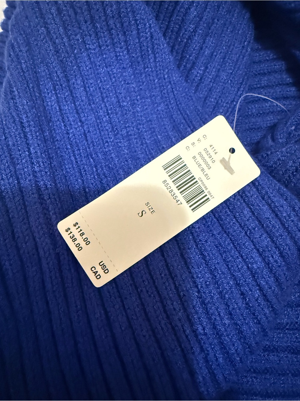 Anthropologie Ribbed Scoop-Neck Sweater - Royal Blue
